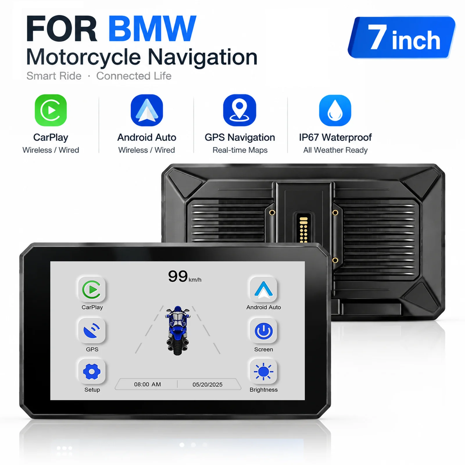 IYING B7 Edizione Limitata Anniversario Carplay per BMW XR F900XR R1200RT K1600GT M1000 K1600 R1200GS R1250GS R1250RT R1250RS S1000XR R1300GS Navigatore Portatile da 7 Pollici per Moto con CarPlay e