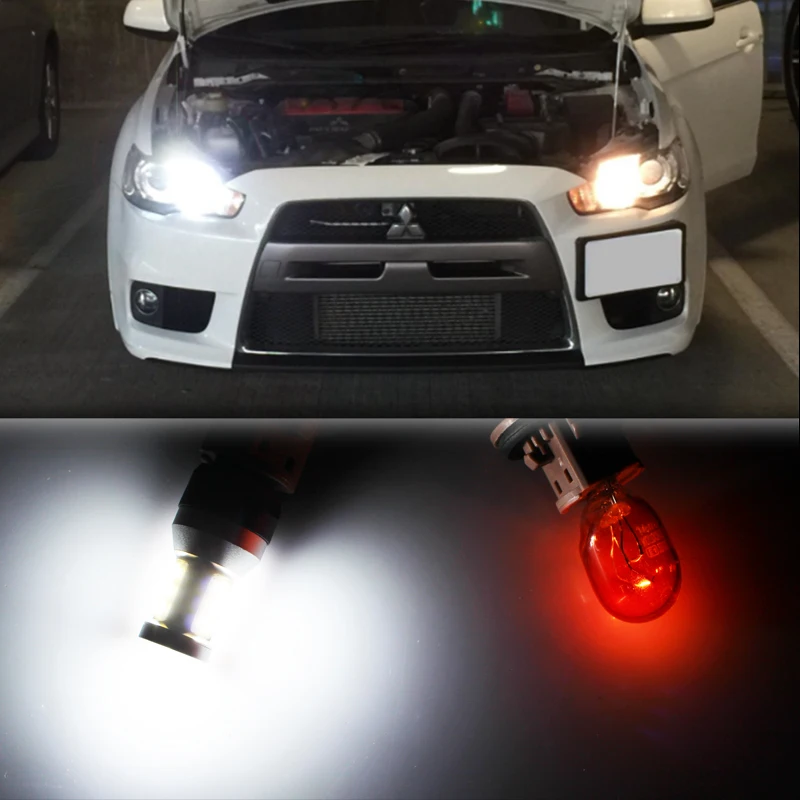 2 uds 1156 bombillas LED canbus sin errores blancas BA15S P21W para luz de circulación diurna Mitsubishi Lancer o Evolution X 2008-up