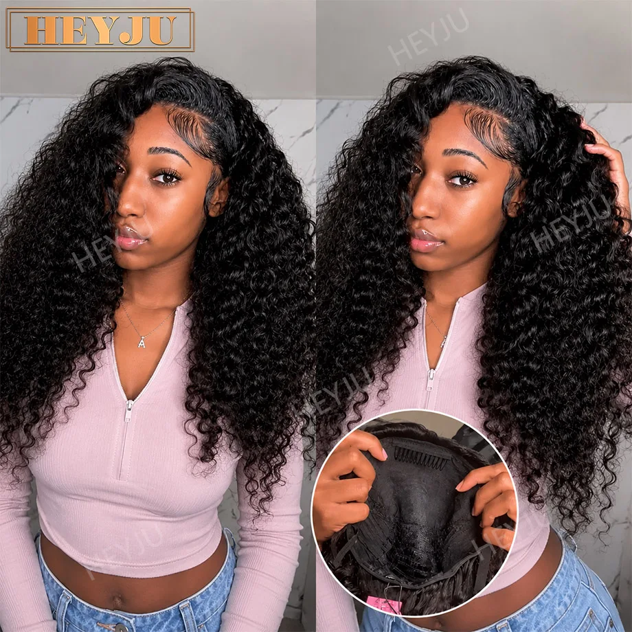 

30 32Inch Burmese Curly Half Wigs Human Hair Wig Brazilian Glueless Wig Human Hair Ready to Wear 3 IN 1 Half Wig With Drawstring