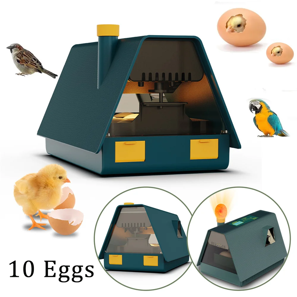 10 equgs Fully Automatic Egg Incubator Brooder Farm Incubation oils for Chicken Duck Bird Quail Chicken haulcher