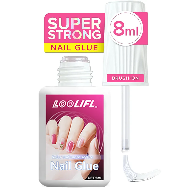 

Super nail glue, used for pressing nails, nail tips and acrylic nails, nail brushes, durable and high strength.