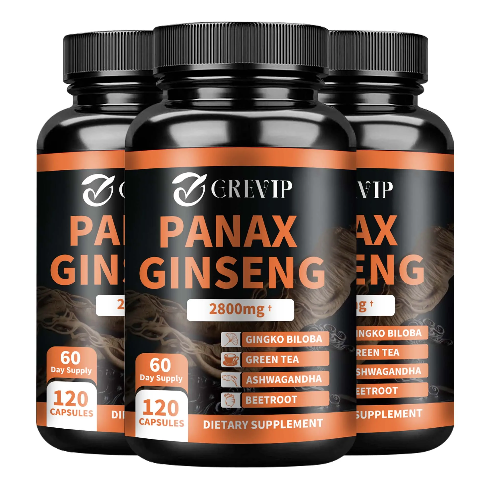 Panax Ginseng Supplement - Improve Memory and Concentration, Enhance Energy Endurance - 120 Capsules