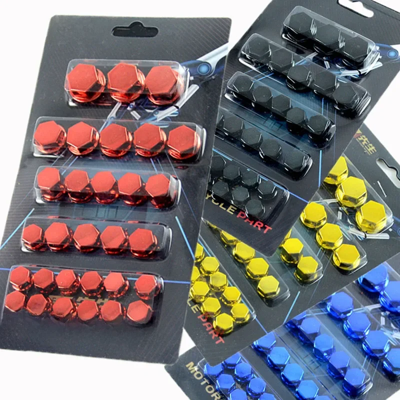 30 pièces ensemble de couvercles de bouchon de vis de moto moteur Scooter tête vis écrou boulon bouchons couverture décoration moto Modification accessoires