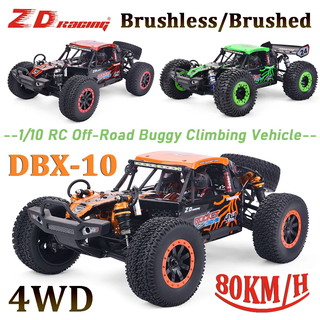 ZD Racing DBX-10 1/10 4WD 2.4G Desert Truck Brushless/Brushed High Speed Off-Road 80KM/H for RC Buggy Climbing Vehicle Kid Toys