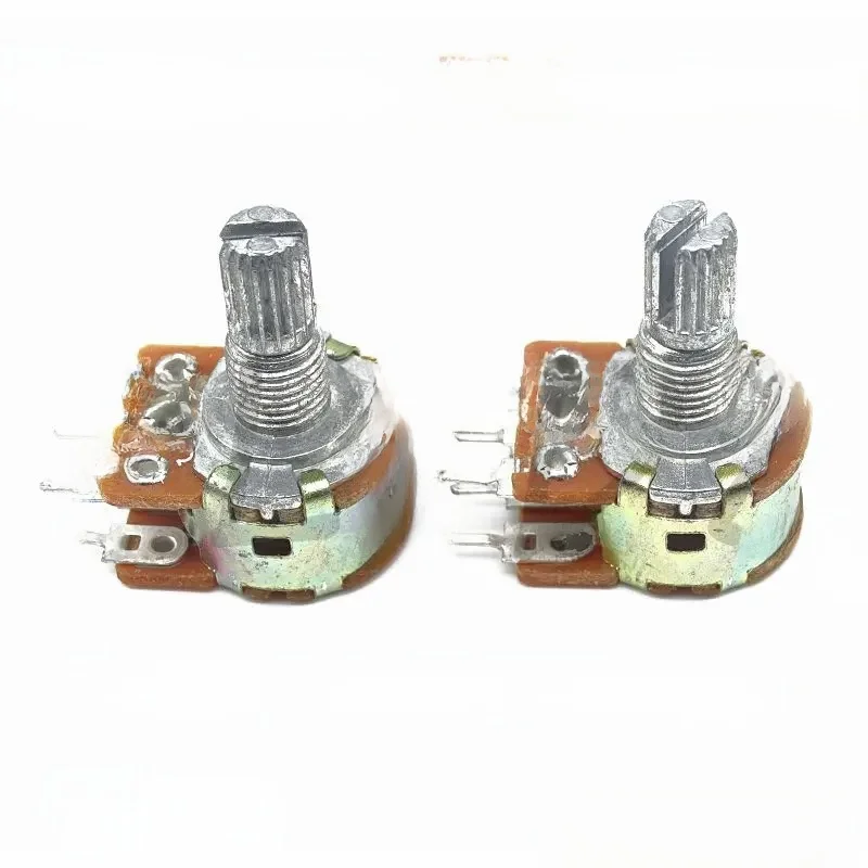 Potentiomètres duplex WH148 à 6 broches pour touristes, longueur d'arbre 15 L15MM, B 1K 2K 5K 10K 20K 50K 100K 500K, 5 pièces