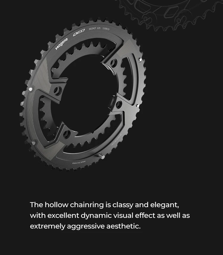 Geteiltes Zweiteiliges Ultraleichtes 7075 Aluminiumlegierungs-Scheibenritzel Magene Pes Qed 110bcd, Passend für Shimano Sram – Detail 5