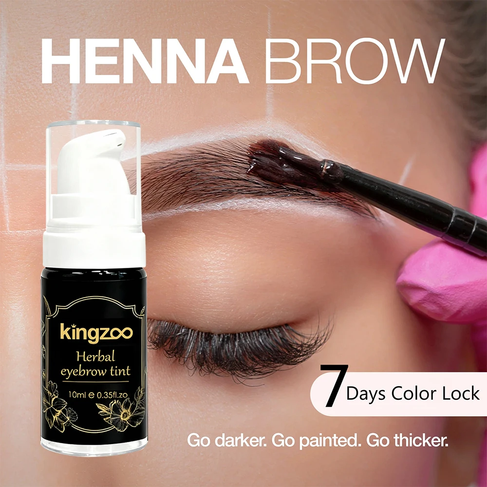 

Waterproof Henna Brow Tint Kit Professional Salon Formula Long-Lasting Natural Eyebrow Dye Black&Brown Easy to Use at Home
