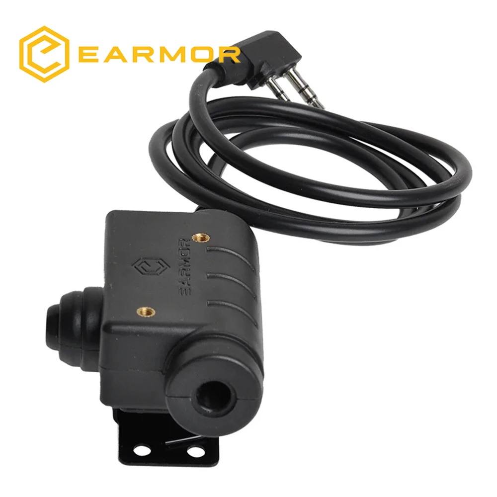 Earmor Tactische PTT Kabel Plug Headset Adapter voor Kenwood Baofeng UV-5R UV-5RE Plus BF-888S Walkie Talkie Ham Radio