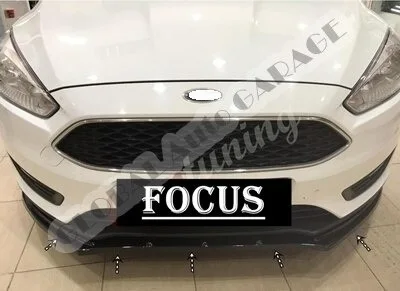 For Ford Focus 3-3,5  Front Bumper Attachment Lip 2010-2020 Piano Glossy Black Splitter Diffuser Universal Spoiler Bumper Flaps