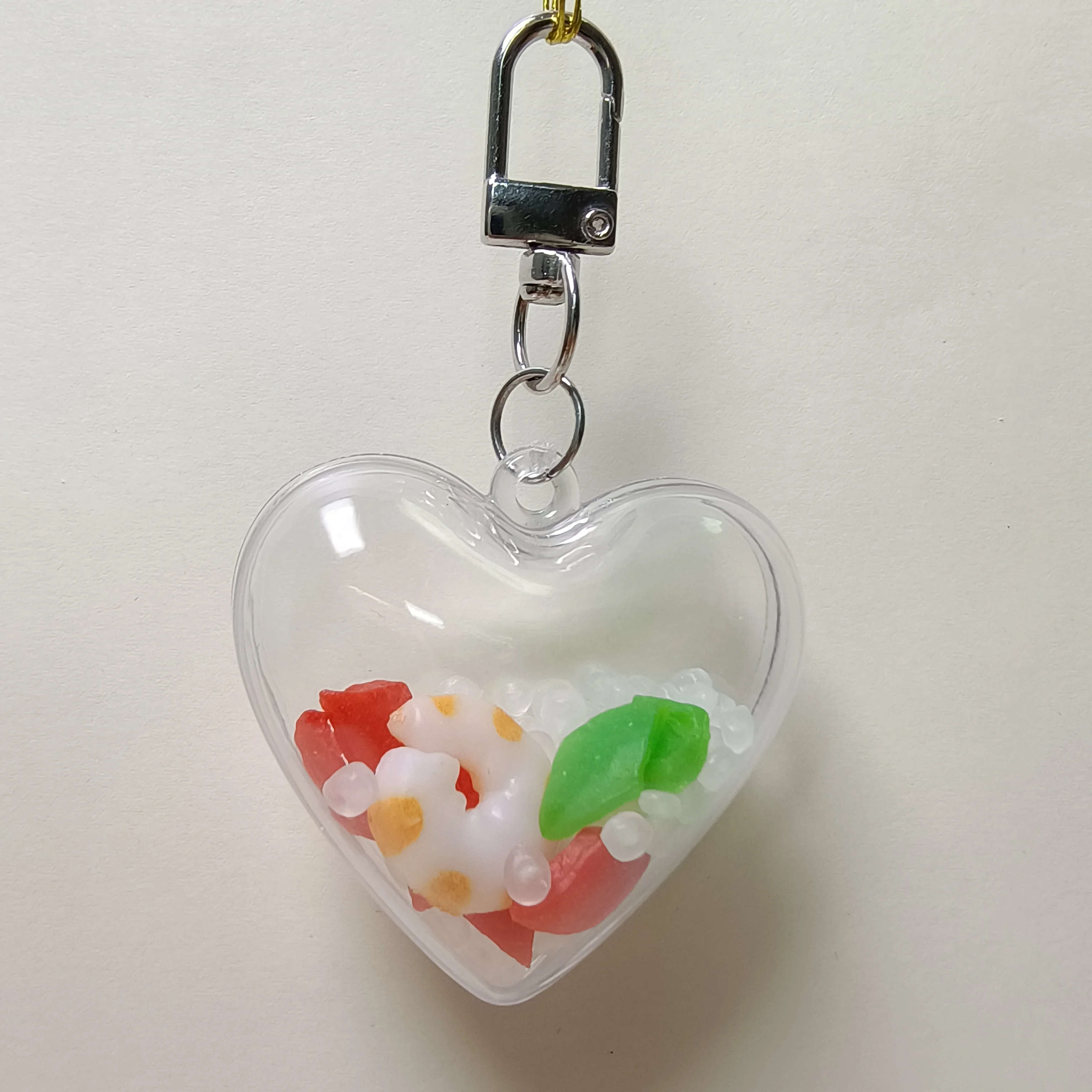 Wholesale Custom Heart Keychains with Charms Assorted Filled Key Rings for Bags Backpacks Keys and Pouches