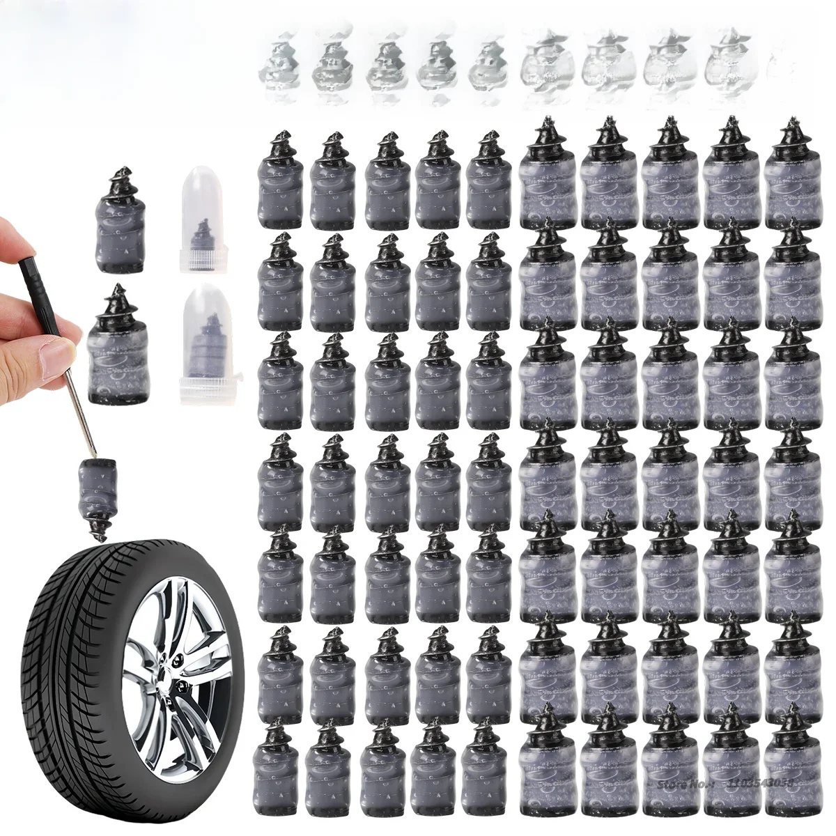 AliExpress Car Tyre Repair Rubber Nail Set Universal Car Motorcycle Tyre Repair Nails Truck Scooter Bike Tire