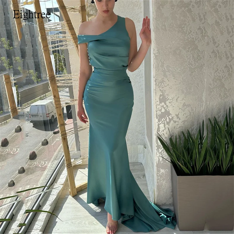 Eightree-vestido de noche de sirena con hombros descubiertos, traje de fiesta Formal, largo hasta el suelo