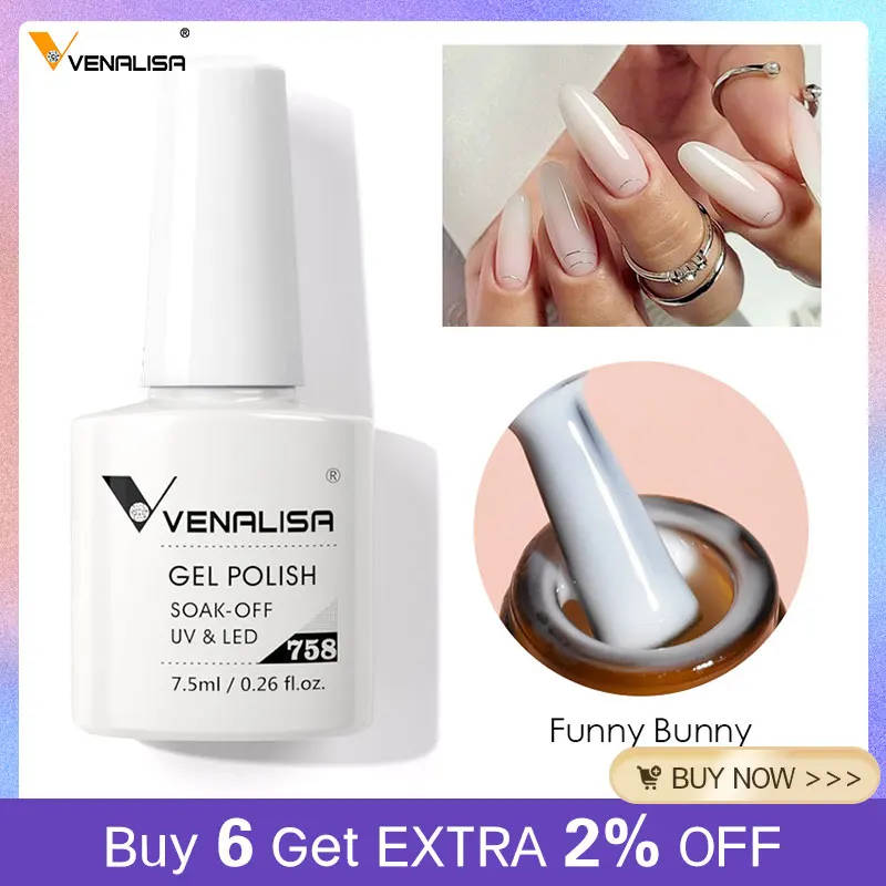 Venalisa VIP3 Gel Nail Polish 7.5ml Funny Bunny Color Glitter Gel Lacquer Soak Off UV LED Semi Permanent Beauty Nail Gel Varnish