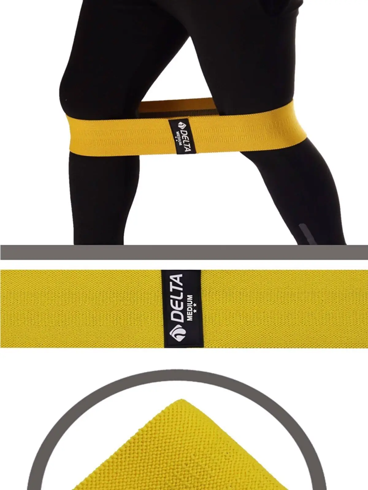 Delta Medium Hard Squat Band Pilates Fitness Sports Hip Exercises Resistance Band Tire Woven Fabric Natural Rubber Tire