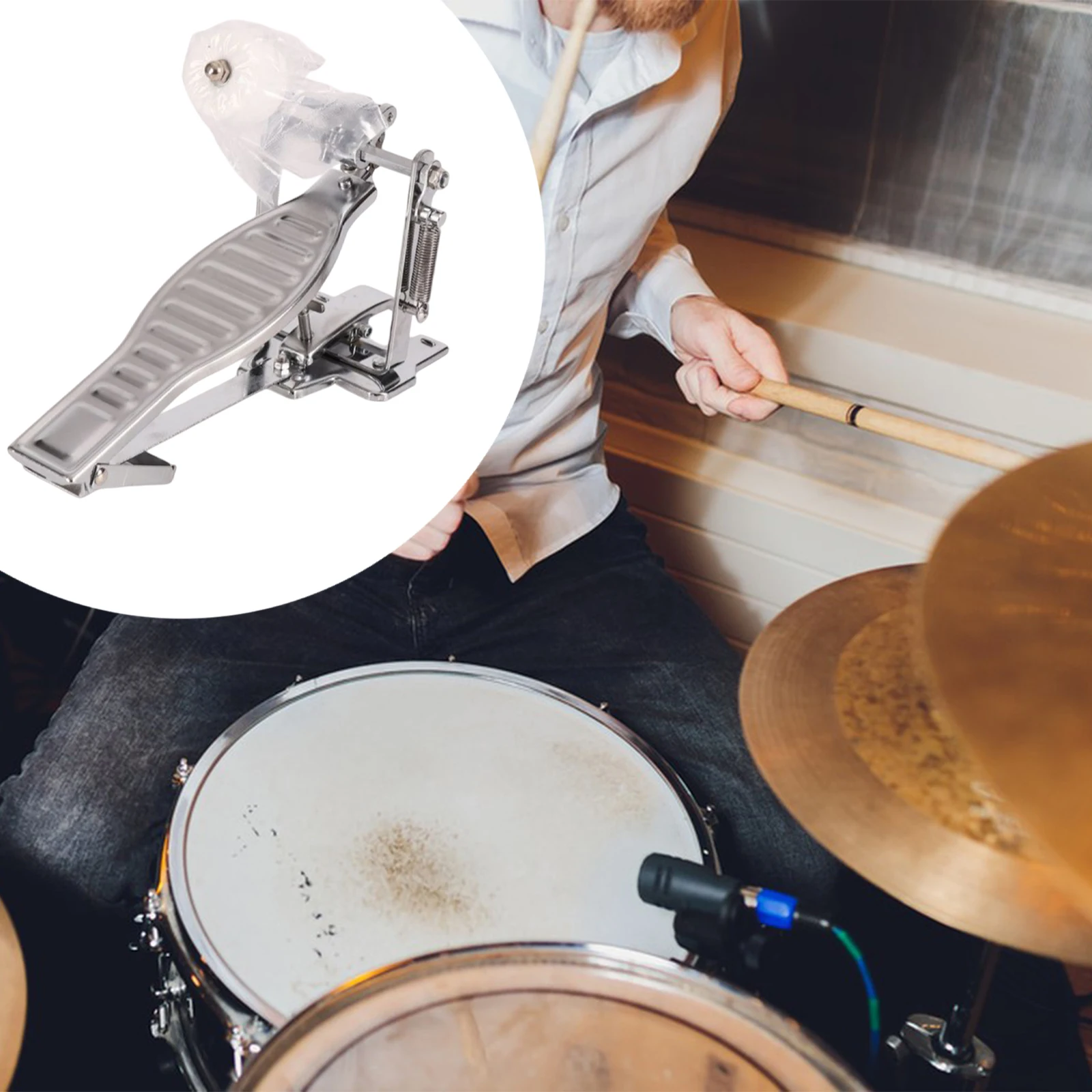 Pedal de pé único com batedor de lã de tambor, substituição de instrumentos de percussão de acionamento de corrente única para amantes de bateria