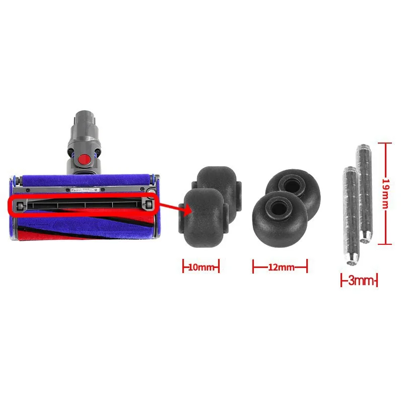ชุดล้อสำหรับ Dyson V6 V7 V10 V8 V11เครื่องดูดฝุ่นแบบนุ่มอะไหล่อะไหล่เปลี่ยนลูกกลิ้งขัดเท้านุ่ม