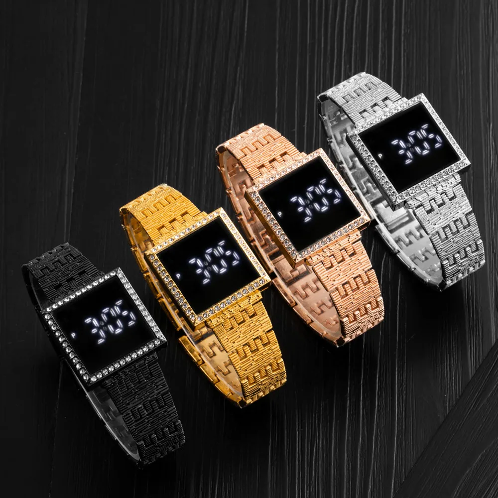 4 Colors Women Watch LED Digital Watches for Ladies Top Brand Luxury LED Wristwatches Stylish Electronic Clock Relogio Digital