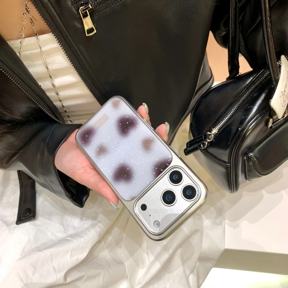 

INS splash-ink love phone case, suitable for iPhone14/15/16/17 Pro Max, Fundans17 Pro simple new shock-proof protective case