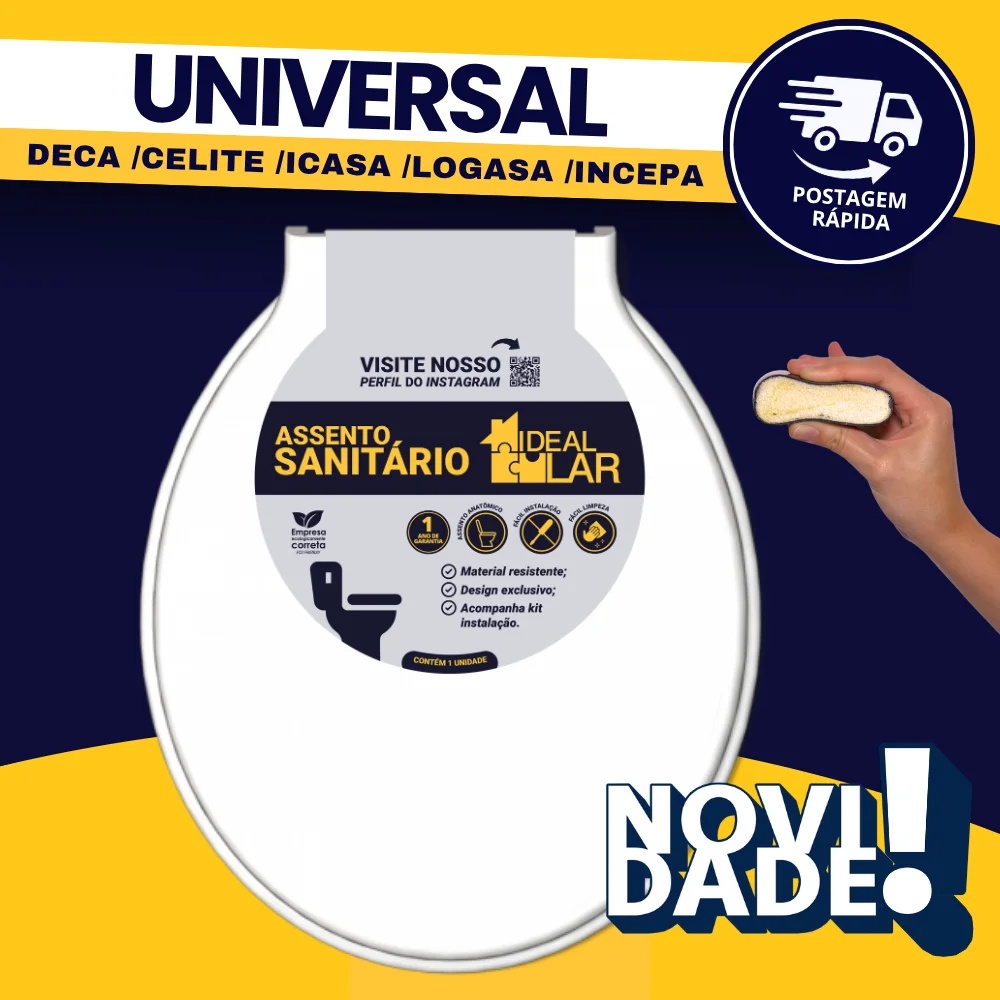 Tampa Assento Sanitário Almofadado Especial Universal Oval Deca Celite Icasa Logasa Incepa Ideal Lar