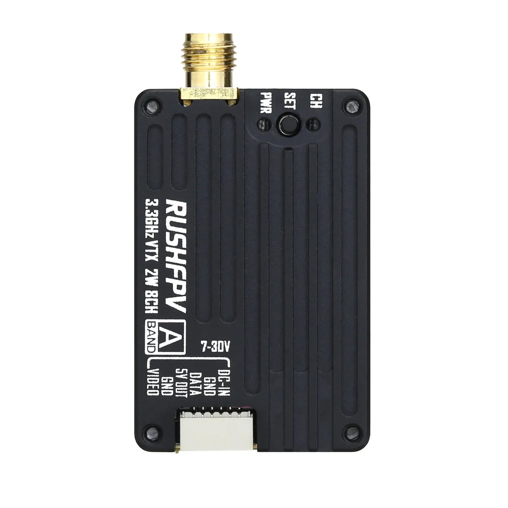 RUSHFPV 3.3G 2W VTX Transmitter FPV Transmitter Receiver DVR Module with Antenna For RC Long Rang Racer FPV Drone