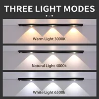 LED Ultra Thin Under Cabinet Lights Motion Sensor Night Light Wireless 3Color Dimmable For Kitchen Cabinet Bedroom Wardrobe Ligh 2
