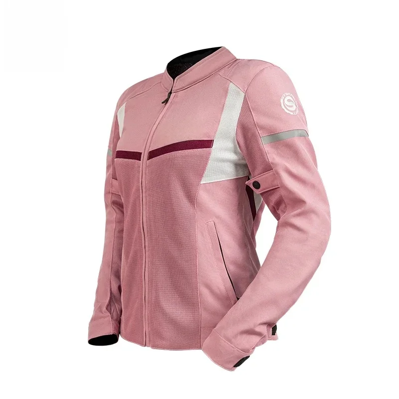 AliExpress NONE SFK Pink Women's Motorcycle Riding Jacket Summer Mesh Breathable Cycling Clothing With CE Body Protective Equipment Accessories