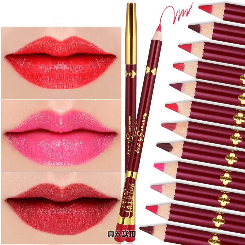 1Pc Kleuren Lippenstift Potloden Mat Langdurige Make-Up Lippenstift Tool Lipliner Cosmetische Contour Permanente Make-Up Tattoo Benodigdheden