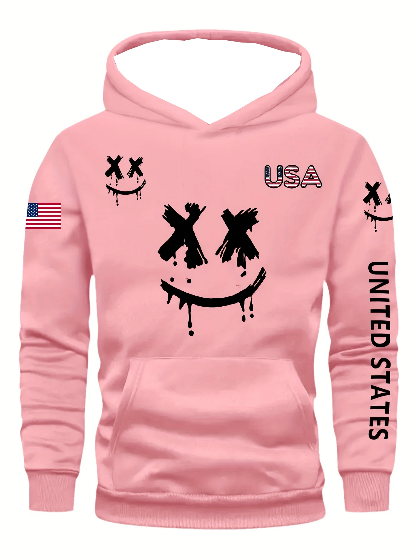 

Новое поступление, индивидуальные толстовки с улыбающимся лицом, пуловер с 3D принтом для мужчин и женщин, повседневные толстовки с капюшоном большого размера, крутая толстовка