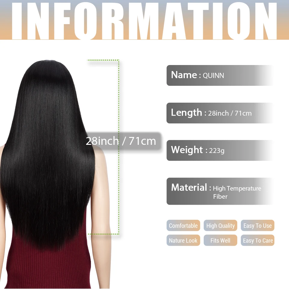 Wig lurus sintetis 28 inci Wig Ombre pirang panjang untuk wanita Wig Cosplay depan renda sintetis rambut serat tahan panas Wig harian