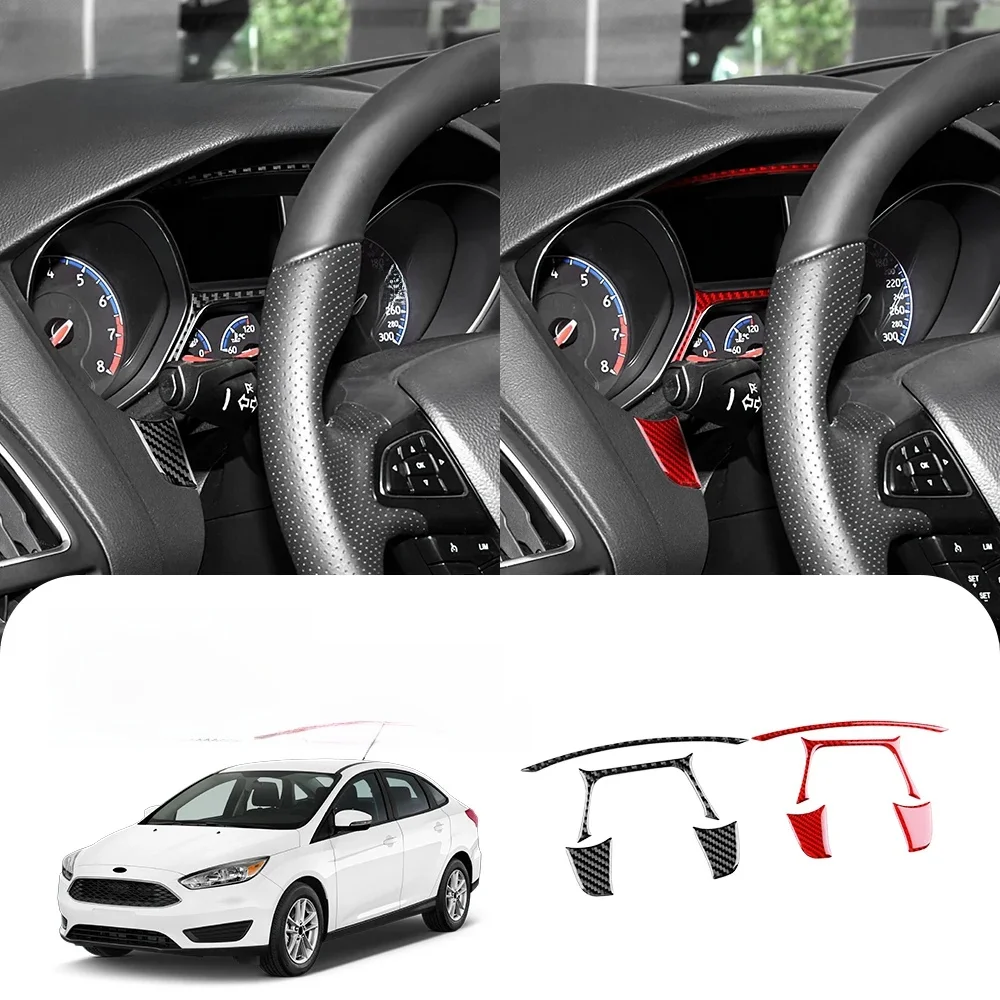 Ramka prędkościomierza samochodowego do Ford Focus SE RS ST Ecoboost 2015 2016 2017 2018 Naklejka z prawdziwego miękkiego włókna węglowego LHD RHD Akcesoria — zdjęcie 2