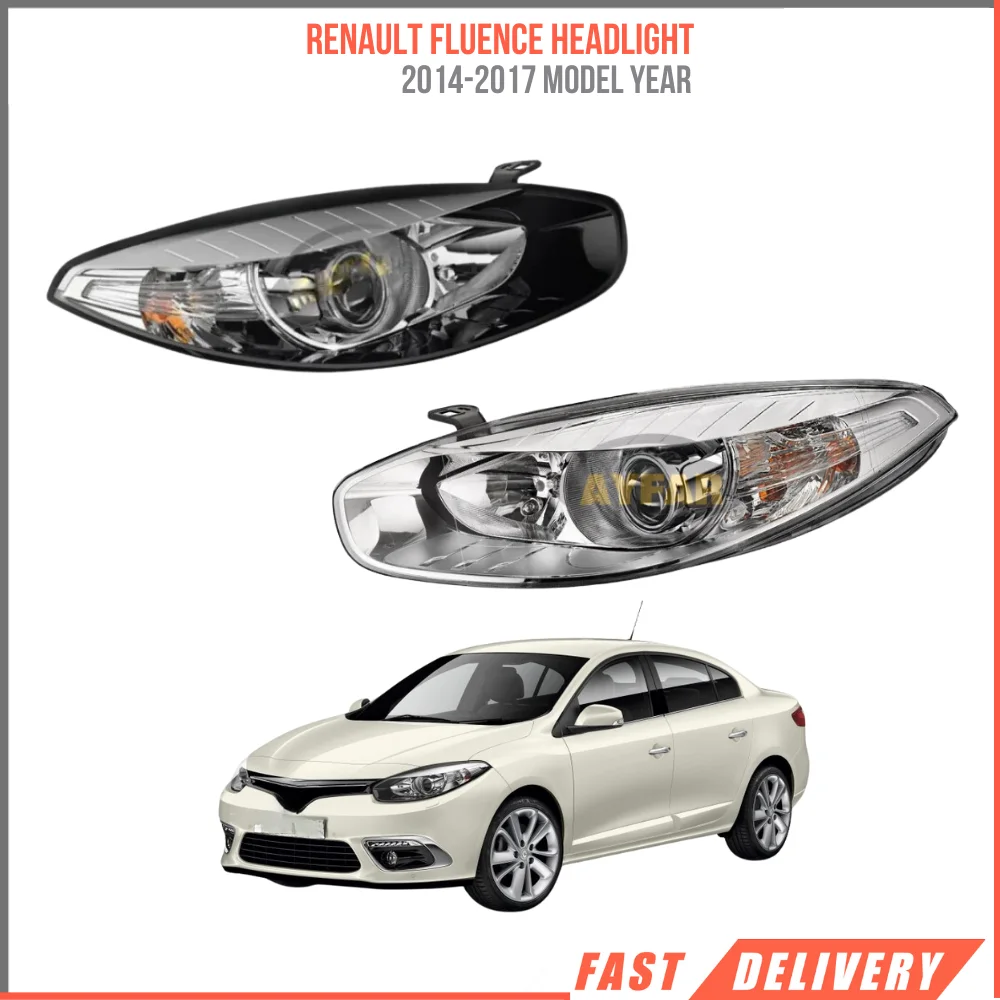 

For Headlight with black and chrome frame Renault Fluence New Edition 2014-2017 left and right 260600738R 260101331R