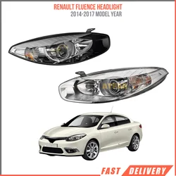 For Headlight with black and chrome frame Renault Fluence New Edition 2014-2017 left and right 260600738R 260101331R