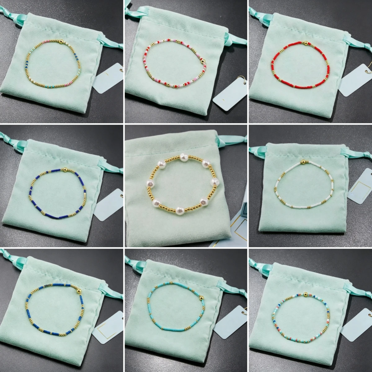 

Waterproof Nature Pearl Colorful Stone Stackable Bead Cross Bracelets For Women Fine Jewelry