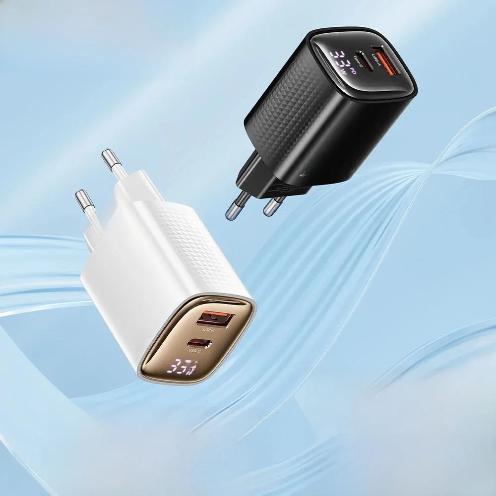 Toocki GaN USB-Ladegerät 33 W Digitalanzeige QC3.0 PD Schnellladegerät Typ C für iPhone 15 14 13 Pro Max Smausng Xiaomi Honor POCO