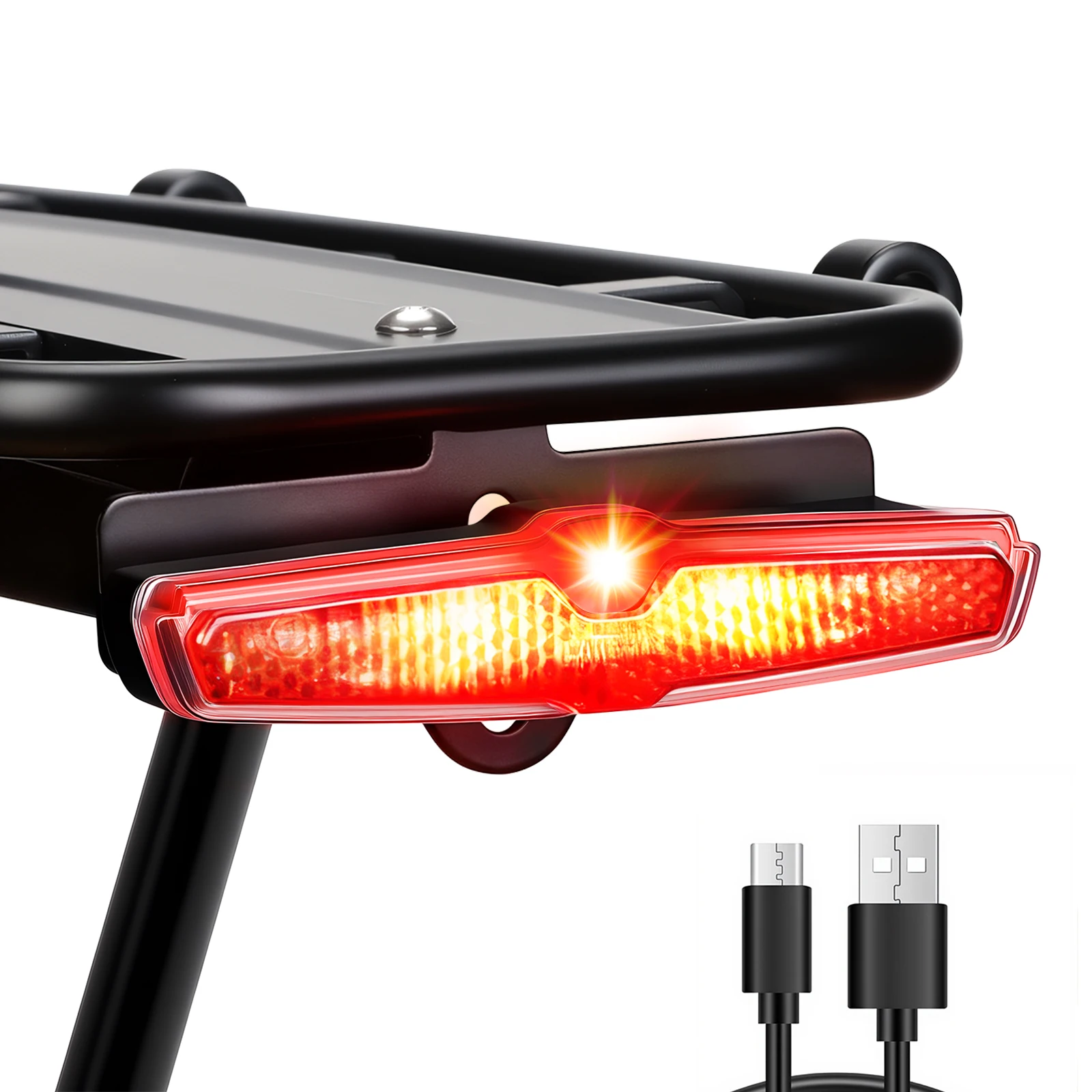 AliExpress Rockbye Bike Rear Reflector Taillight MTB Bike Luggage Rack Battery Powered Rear Seat Reflective Safety Taillight Bike Accessories