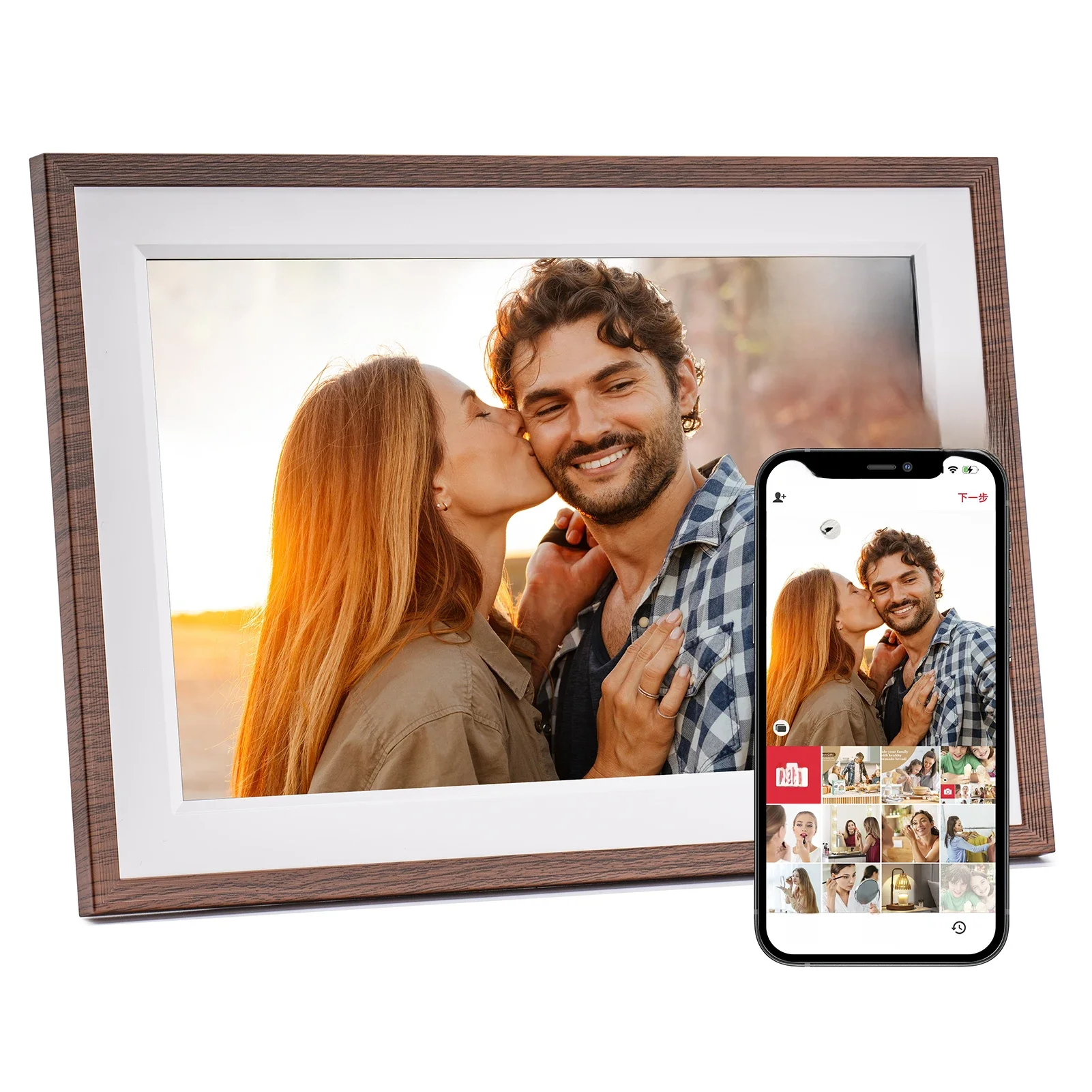 Frameo 10,1 inch digitale fotolijst, WiFi elektronisch frame, 1280 * 800IPS HD Cloud slimme digitale fotolijst, 32 GB opslag, muur - afbeelding 2