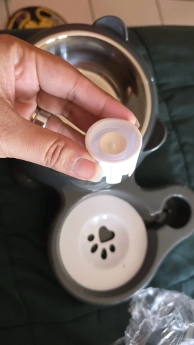 Customer review photo for Gravity Pet Feeder & Waterer Set