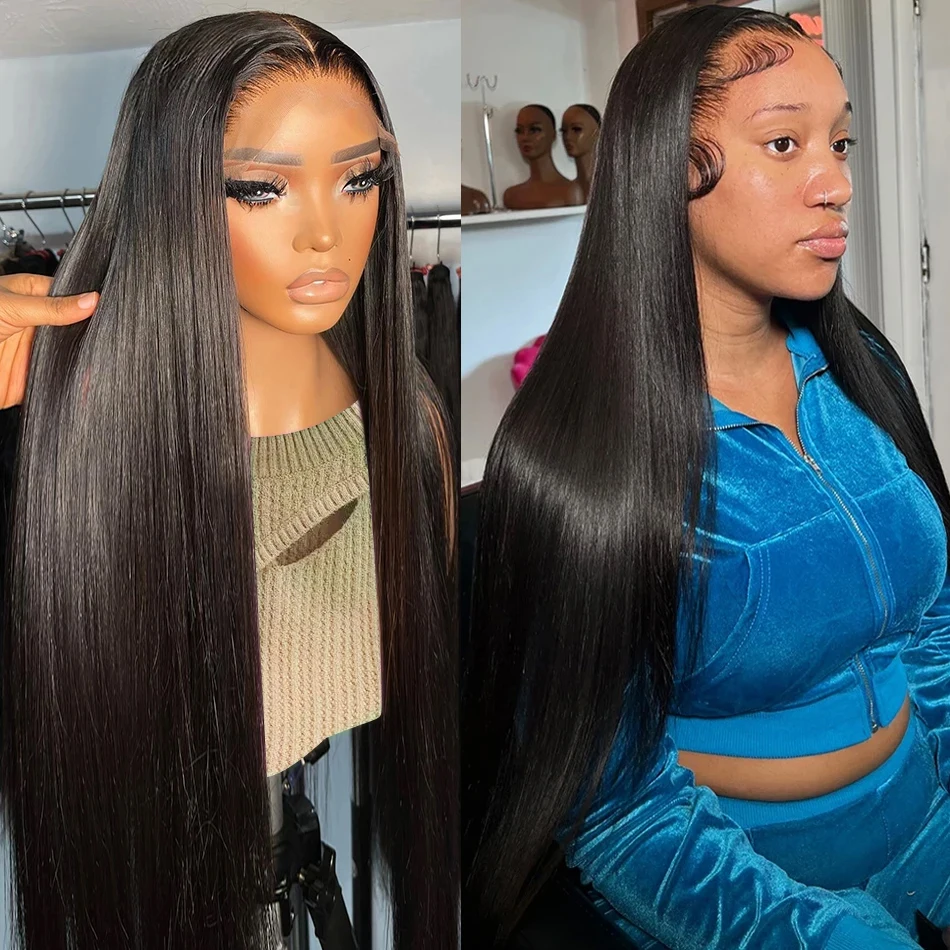 Transparent 13x4 Lace Frontal Wig Human Hair Straight 13x4 Lace Front Human Hair Wigs For Black Women 30 32 Inches Preplucked