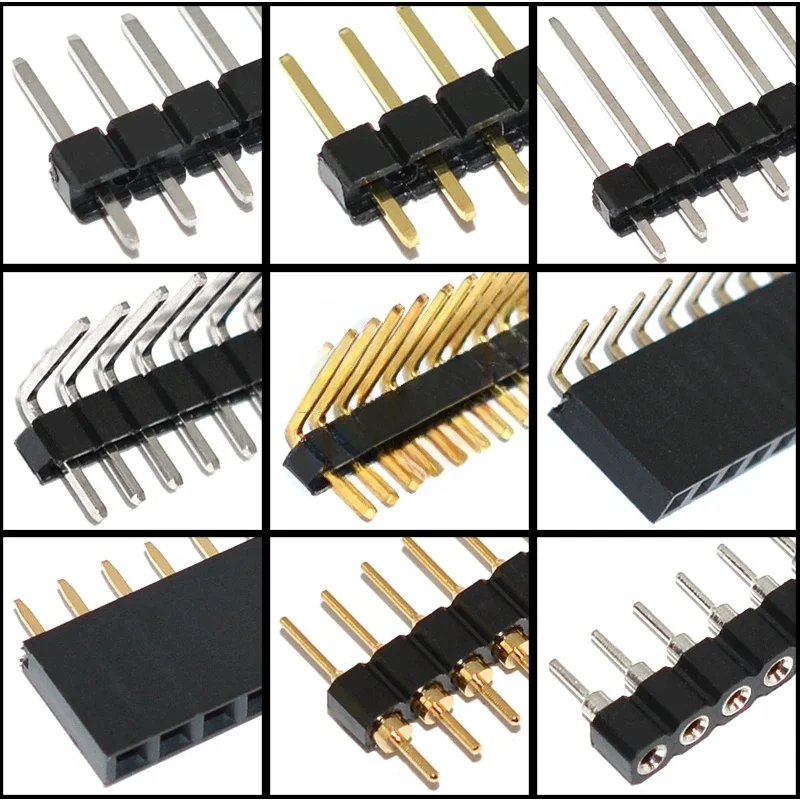 10PCS 1X40 Pin Single Row MALE 2.54MM PITCH 11MM/15MM/17MM/21MM/25MM LONG PIN Header Connector Strip 1X40pin 1*40 40P 40Pin — zdjęcie 2