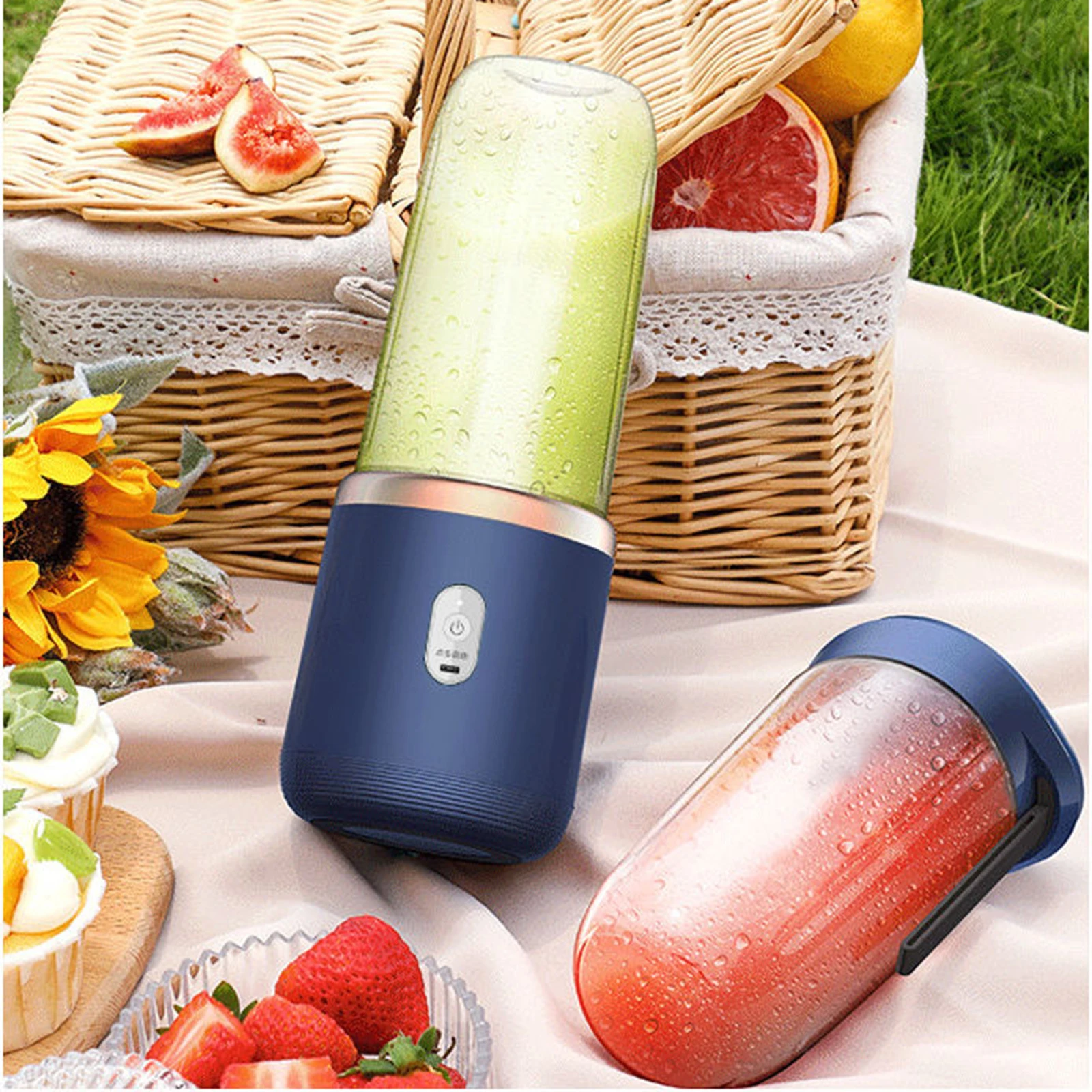Electric Portable Blender Bottle with 6 Blades Multifunctional Fresh Juice Smoothie Maker Ice Crush Cup Food Processor