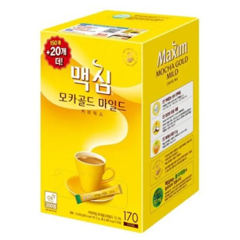 Maxim Moka Gold Mold Coffee Mix 150T + 20T X 6 Pix 1 Box Coffee Mix Stick Coffee disposable Coffee