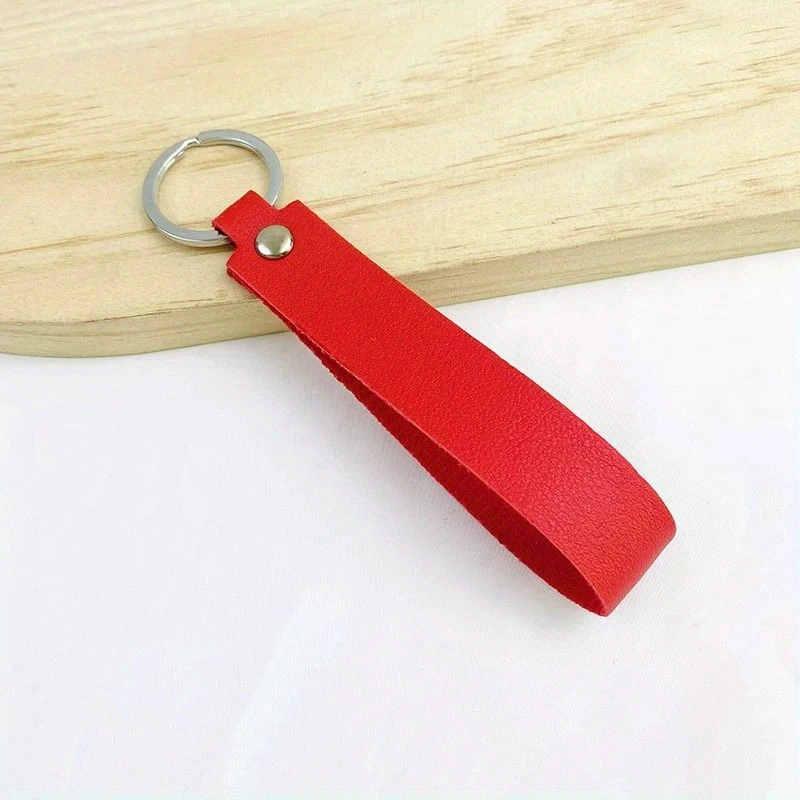 Custom Laser Engraved Faux Leather Keychain, Personalized Gift