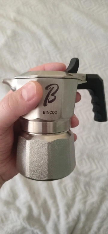 Bincoo Compact 3-Valve Moka Pot 316 Surgical Stainless Steel Valve System High Density Filter Screen for Travel Camping Home photo review