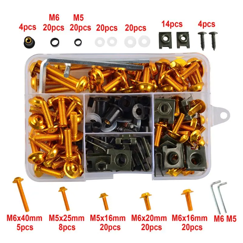 Tornillos de carenado para motocicleta, Kit de pernos de carrocería para motocicleta, 6 colores, CBR600RR, CBR900RR, CBR929RR, CBR1000RR, CBR 600RR,