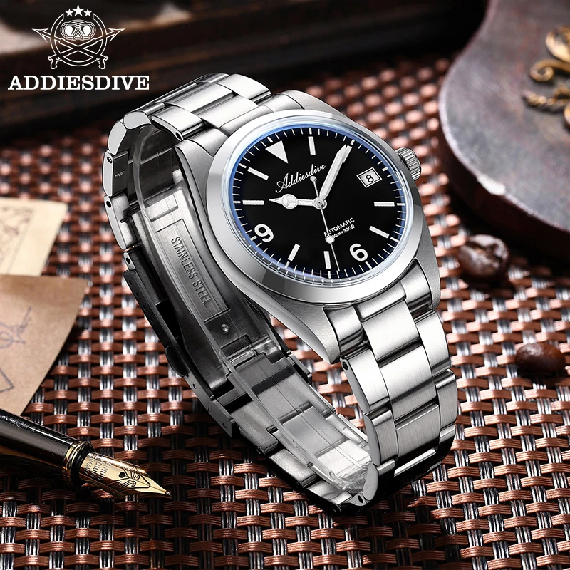ADDIESDIVE AD2556 Women's Automatic Mechanical Watch 36mm Sapphire Crystal Steel Wristwatch ST2130 Movement Waterproof Watches