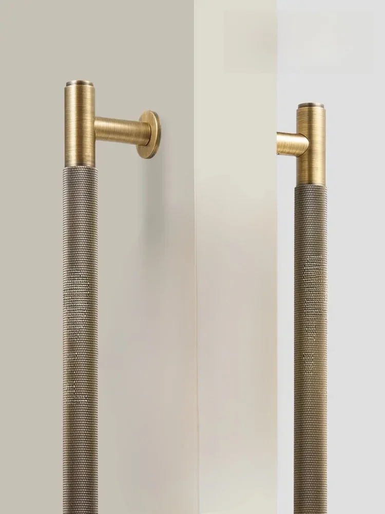 Nurlin Messing Deur Dubbel Enkelzijdig Gekartelde Trekstang Houten Poort Glazen Deur Doucheruimte Keukenapparaat Mat Goud Zwart Brons - afbeelding 2