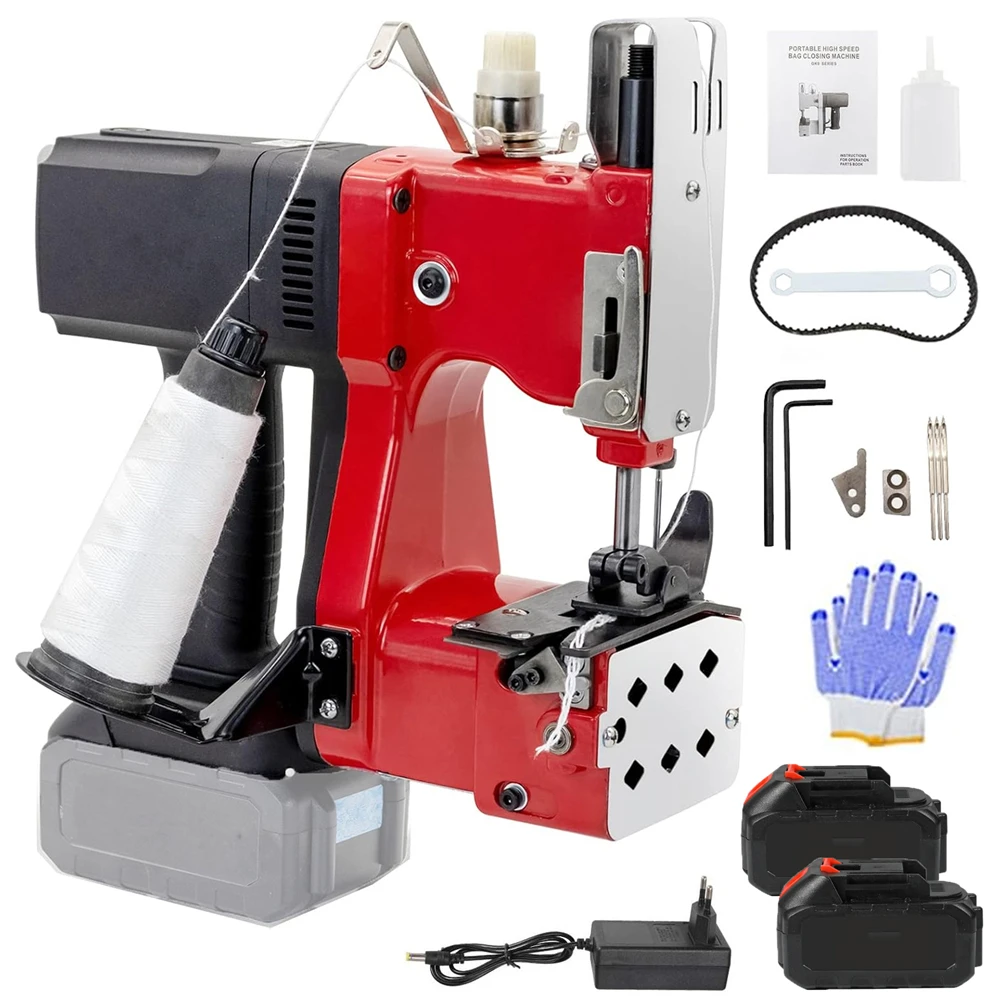 Selladora de Bolsas Inalámbrica Portátil Industrial Eléctrica Automática para Bolsas de PP Tejido/Papel Kraft, Bolsas de Piel de Serpiente, Bolsas de Plástico y Bolsas de Papel de Arroz