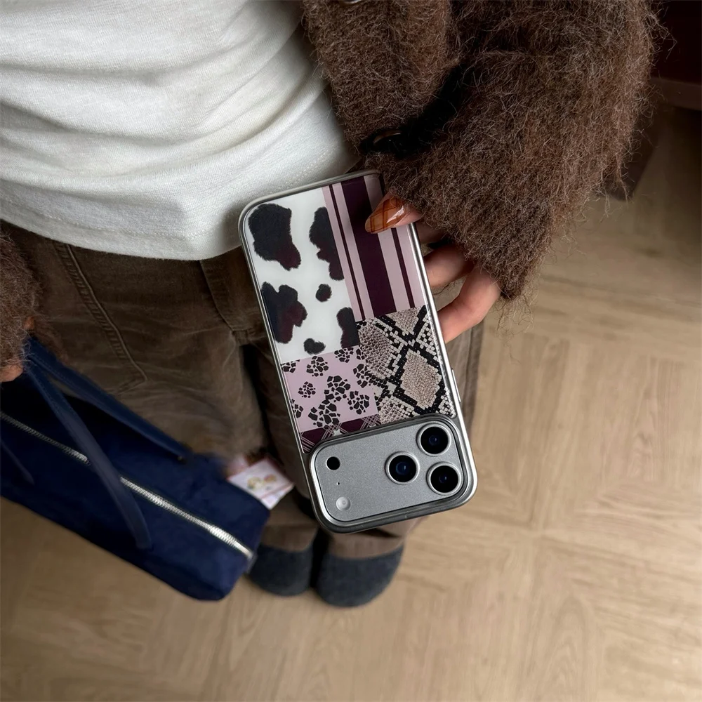 حافظة الهاتف المخططة الجديدة بنمط الأفعى اللاصق مناسبة لهاتف iPhone 17 Pro، 13، 14، 15، 16 Promax المضاد للسقوط #6