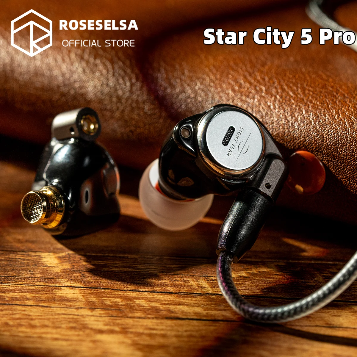 Rose Technics Star City 5 Pro 1DD+2BA Hybrid Headphones HiFi Wired Earbuds in Ear Earphones High Fidelity with IEM Cable