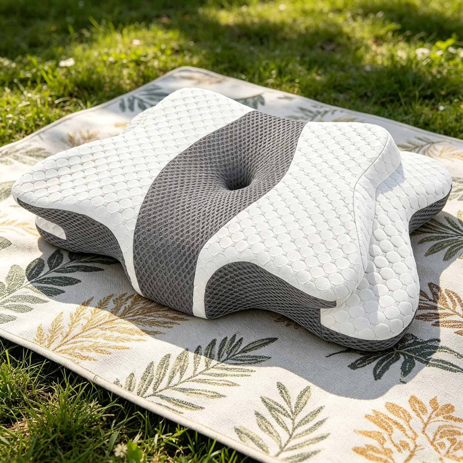 Ensemble de 1 ou 2 oreillers ergonomiques pour le cou, oreiller respirant en mousse à mémoire de forme, oreiller ergonomique pour le soutien cervical, pour les dormeurs sur le côté, le dos et le